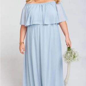 Show Me Your Mumu XXL Shoulder Blue Dress
